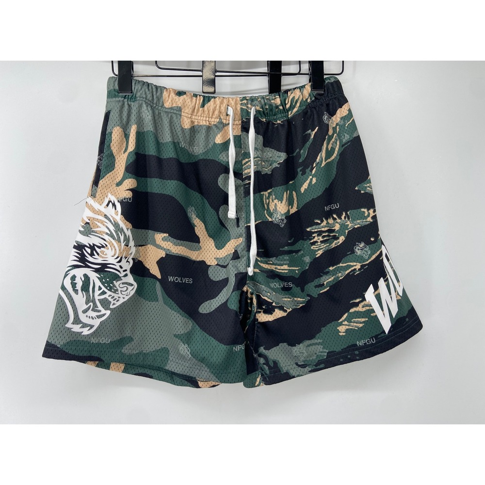 Darc Sport Shorts Men Medium Green Tiger Camo NFGU Wolves Heavy‎ Mesh Gym Rare